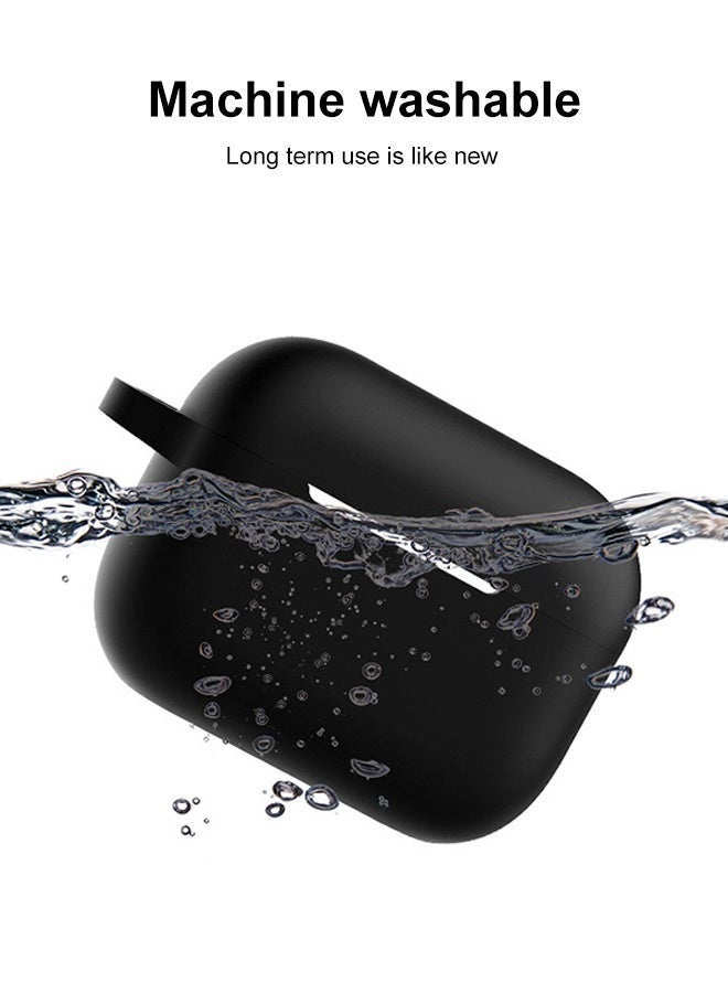 AirPods 3 with keychain protective shell, full body protection, shockproof and lovely soft silicone compatible AirPods third-generation protective shell, black. - Image 2